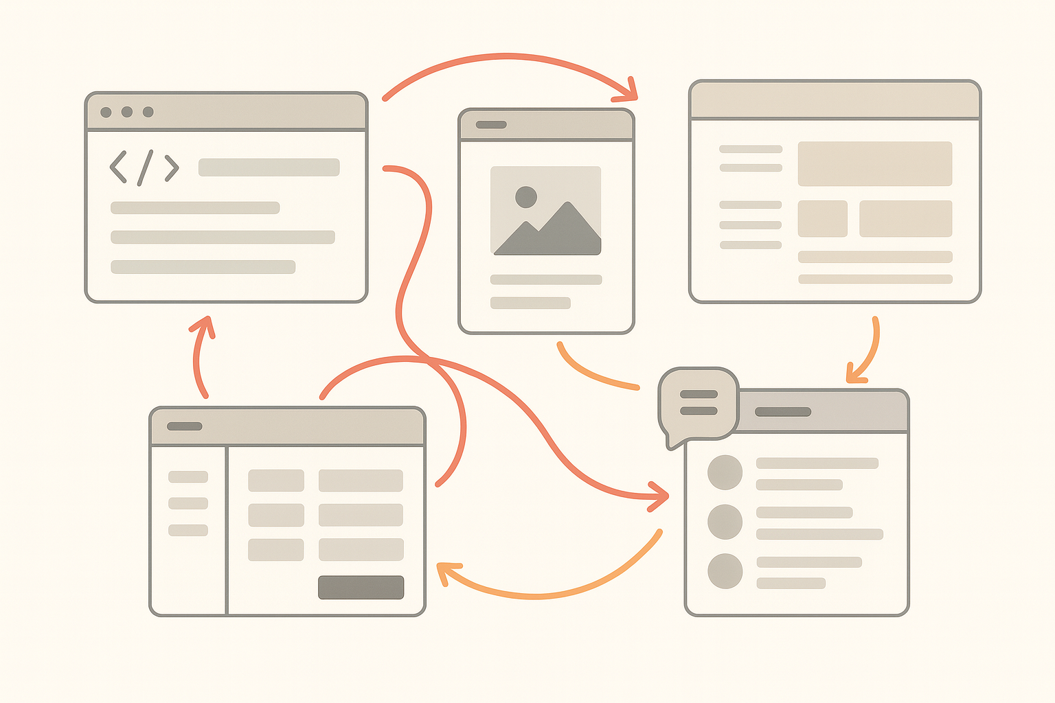 Funny annotated image showing the messy old bug-reporting workflow
